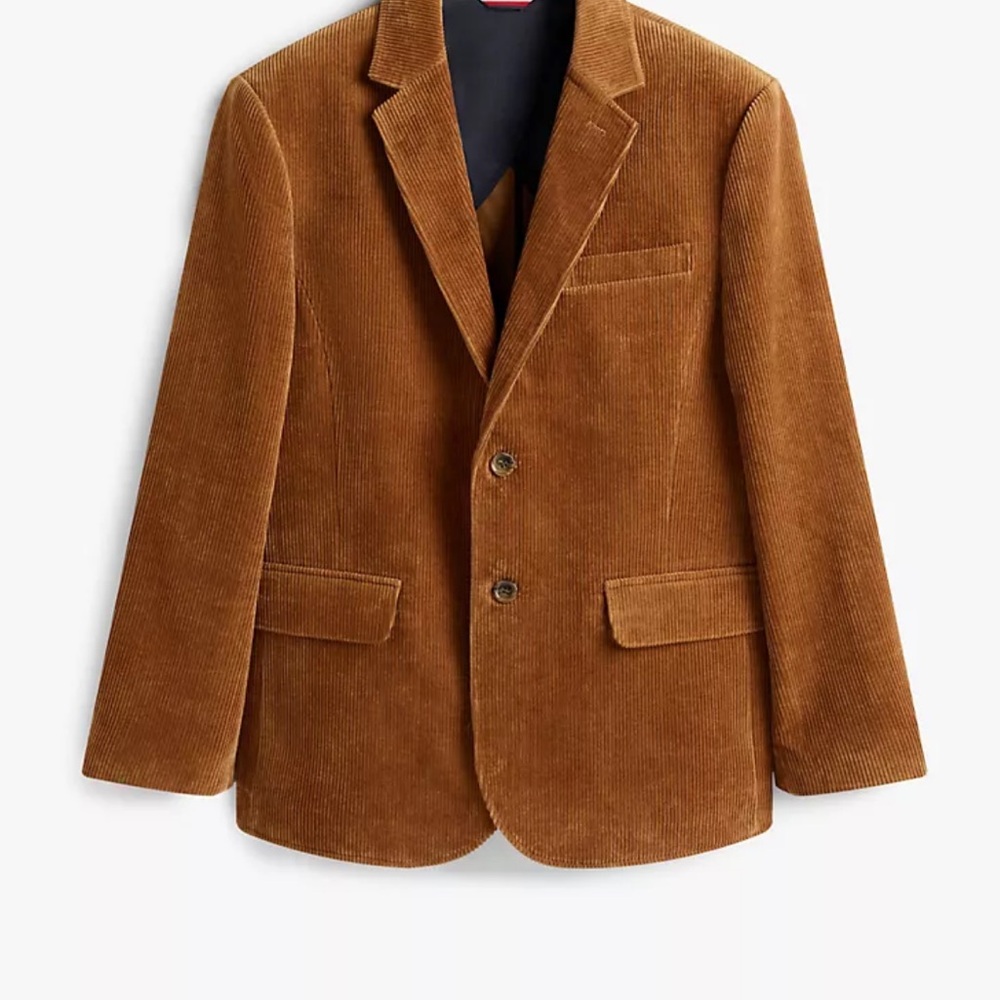 Tommy Hilfiger Dark Brown corduroy Blazer Jacket with Orange lining 90’s vintage